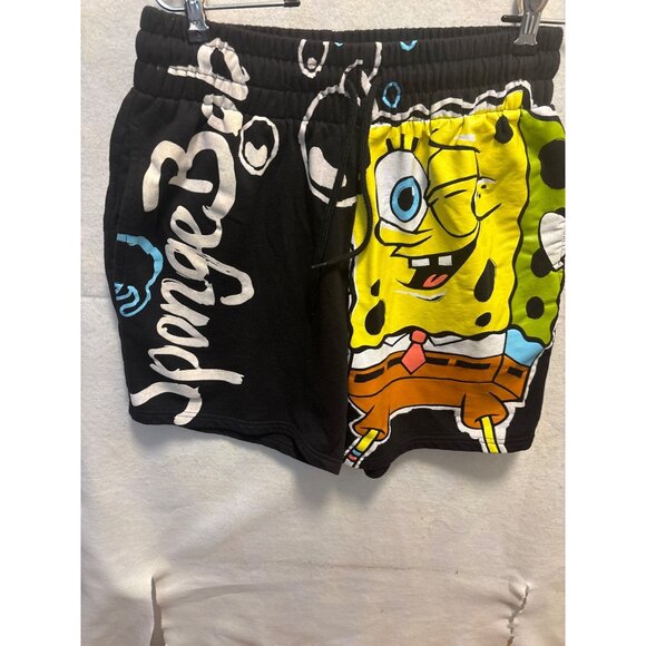 SpongeBob SquarePants YouthMedium Black & Yellow Cotton/Polyester Shorts - Picture 1 of 11